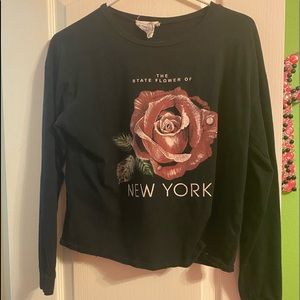 Black shirt with rose on it!